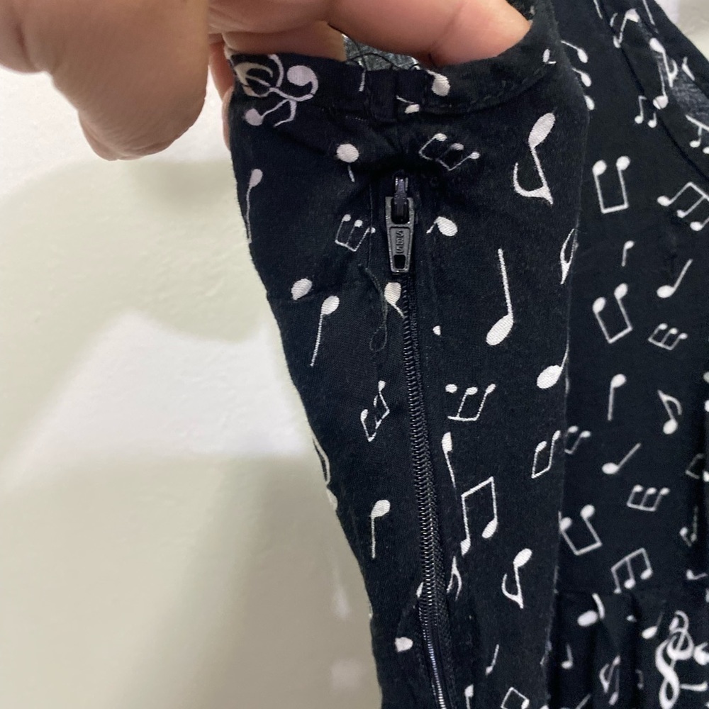 Hot Topic Music Notes Mini Black Dress Grunch Gothic Witchy - Picture 4 of 7